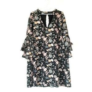 Floral Dress with Keyhole, 2X